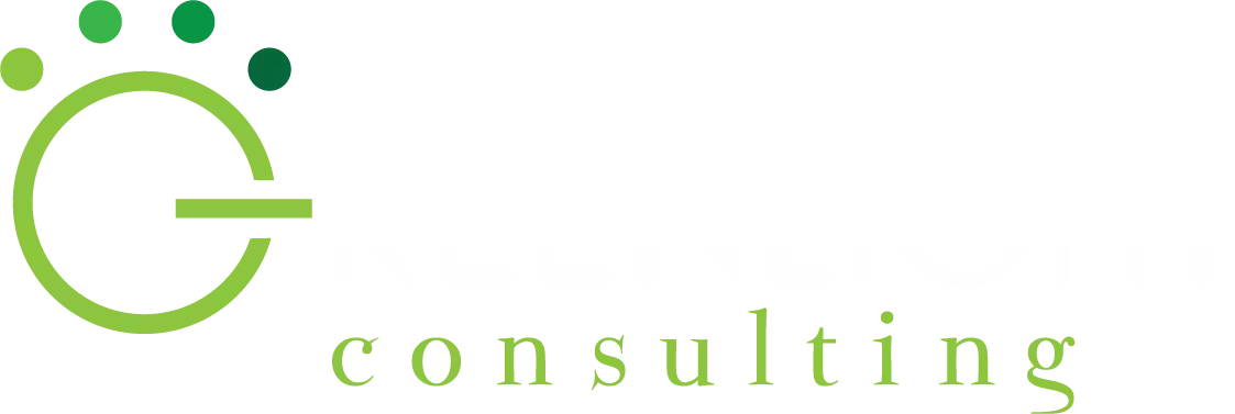 White and green Greenlight Consulting logo