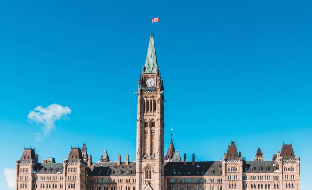 Parliament building in Ottawa, ON, Canada