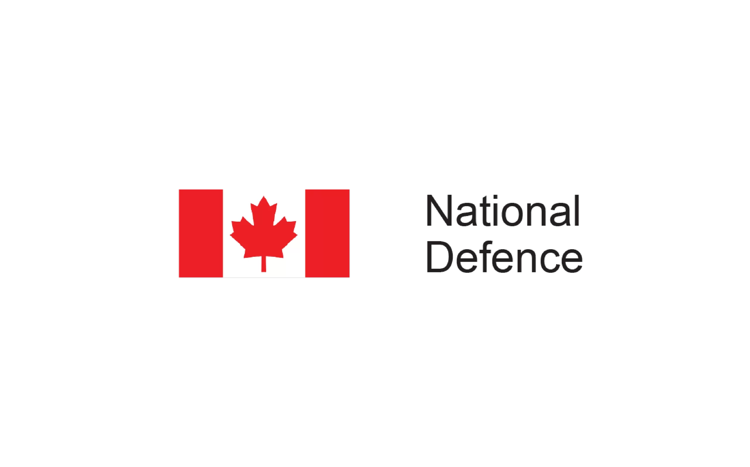 Red and white National Defence logo