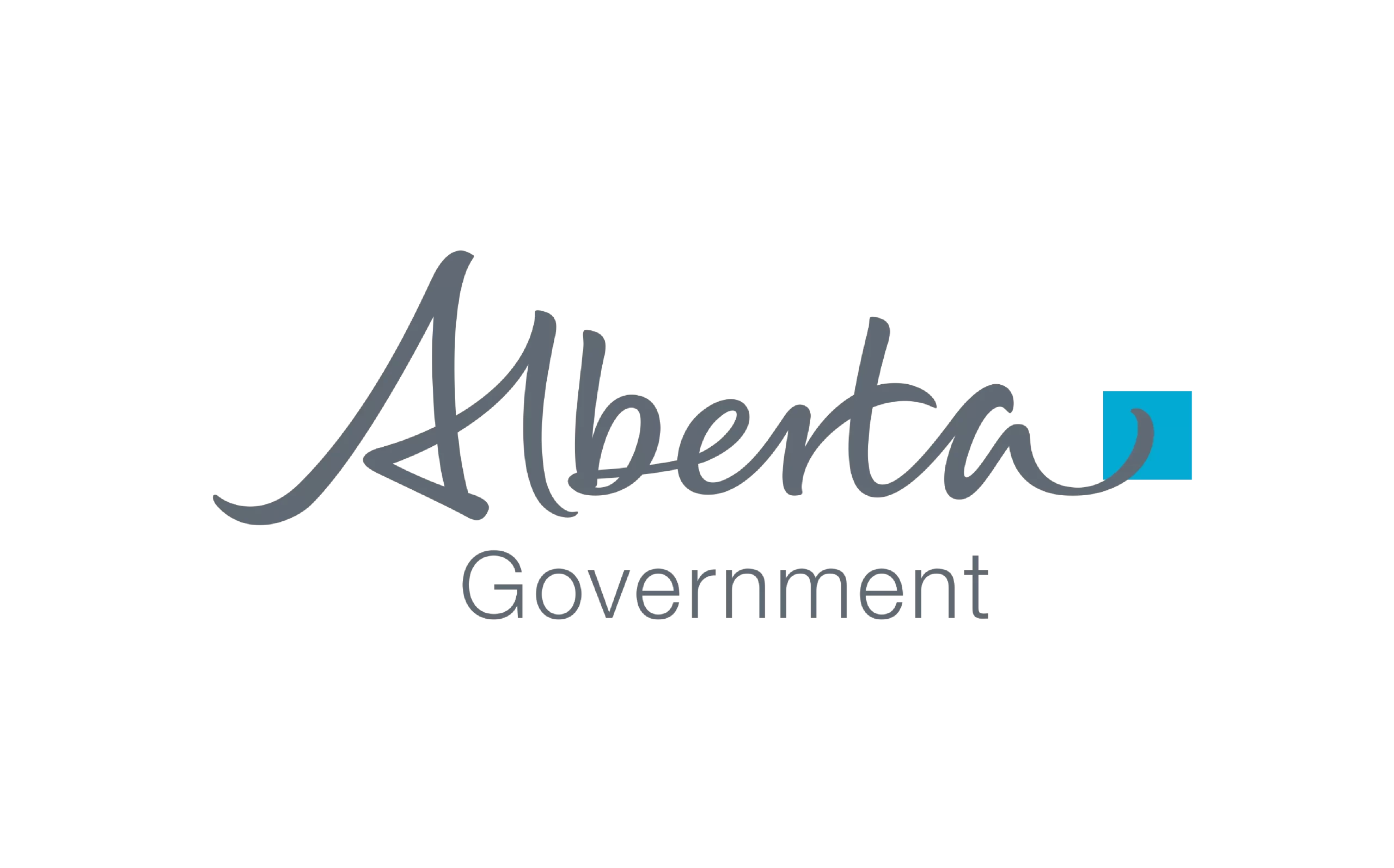 Grey and blue Alberta Government logo
