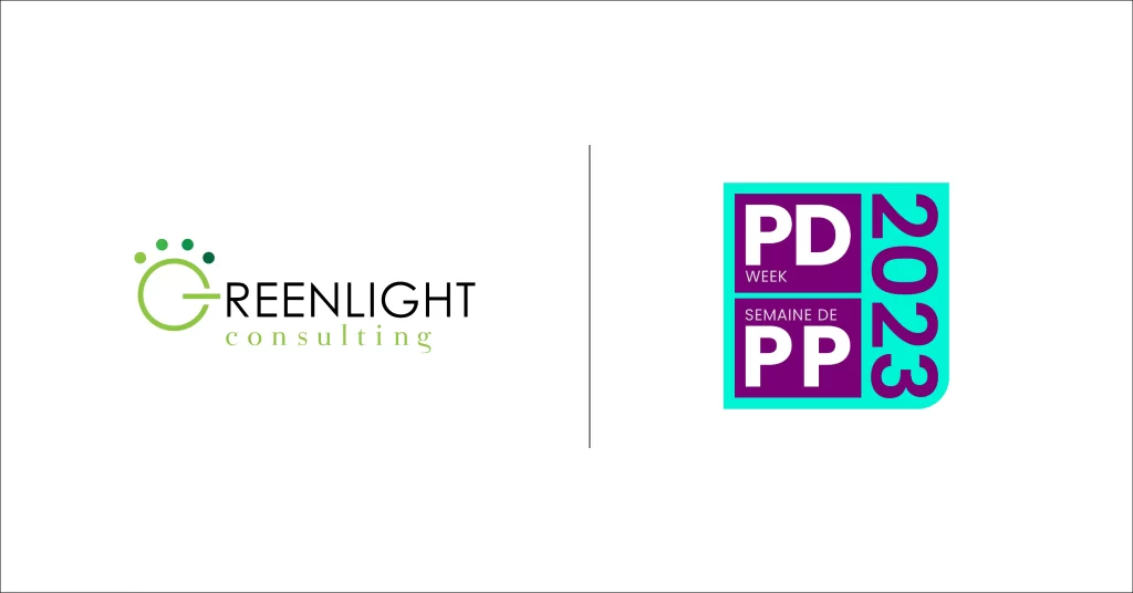 Blue and purple PD Week 2023 logo