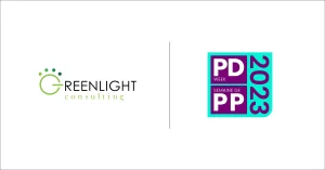 Blue and purple PD Week 2023 logo