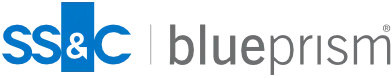 Blue and grey SS&C Blueprism logo