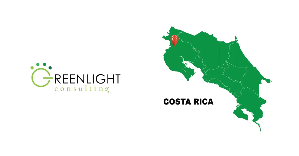 Map of Costa Rica and Greenlight logo